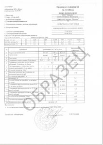 Паспорт качества речной песок Самарское заречье "Восток"